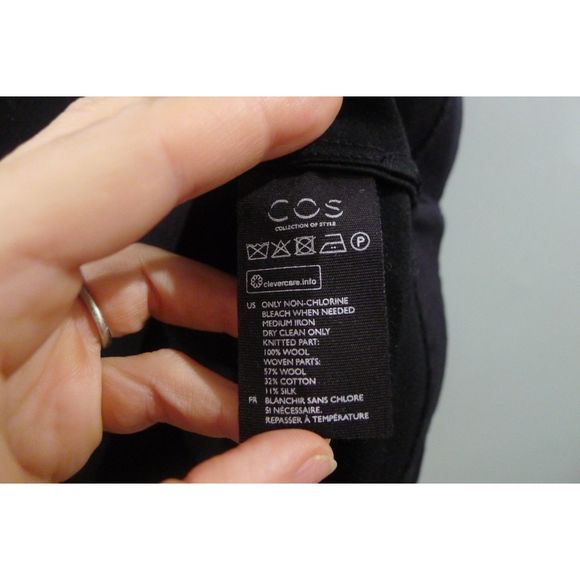 COS Wool Silk Blend Peplum Sweater - Black M - Picture 5 of 7